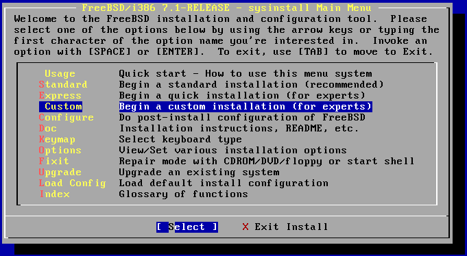 sysinstall sysinstall